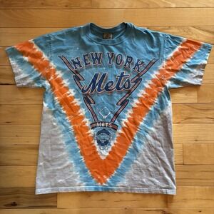 Liquid Blue Shirt New York Mets Mens Large Tie Dye Short Sleeve Retro Cotton